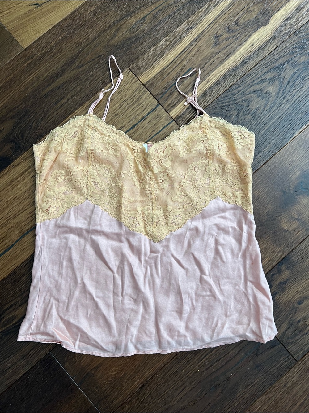 GAP Delicate Lace Contrast Cami - Pink & Cream